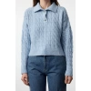 Women Fashion Stylish Polo Neck Standard Sleeve Regular Soft Textured Glittery Knitwear Sweater