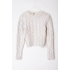 Women Fashion Stylish Crew Neck Standard Sleeve Regular Wide Pattern Foil Printed Knitwear Sweater
