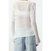 Women Fashion Stylish Boat Neck Standard Sleeve Regular Transparent Knitwear Sweater