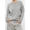 Women Fashion Stylish Crew Neck Standard Sleeve Regular Soft Texture Stone Knitted Sweater