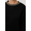 Women Fashion Stylish Crew Neck Standard Sleeve Regular Soft Texture Stone Knitted Sweater