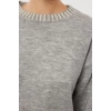 Women Fashion Stylish Crew Neck Standard Sleeve Regular Soft Texture Stone Knitted Sweater