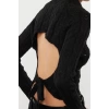 Women Fashion Stylish Crew Neck Standard Sleeve Regular Crop Soft Texture Stone Knitted Sweater
