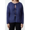 Women Fashion Stylish Crew Neck Standard Sleeve Regular Soft Texture Ribbon Knitwear Sweater-Cardigan