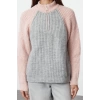 Women Fashion Stylish Stand Collar Standard Sleeve Regular Color Block Zippered Knitwear Sweater