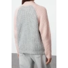 Women Fashion Stylish Stand Collar Standard Sleeve Regular Color Block Zippered Knitwear Sweater