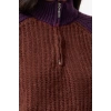 Women Fashion Stylish Stand Collar Standard Sleeve Regular Color Block Zippered Knitwear Sweater