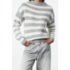 Women Fashion Stylish Crew Neck Standard Sleeve Regular Color Block Knitwear Sweater