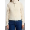 Women Fashion Stylish Turn-down Collar Standard Sleeve Regular Crop Sweater-Blouse Set Knitwear Sweater