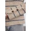 Women Fashion Stylish Crew Neck Standard Sleeve Regular Soft Texture Basic Striped Knitwear Sweater