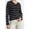 Women Fashion Stylish Crew Neck Standard Sleeve Regular Soft Texture Basic Striped Knitwear Sweater