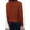 Womens Fashion Stylish Polo Collar Standard Sleeve Regular Soft Textured Bronch Detailed Knitwear Sweater