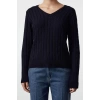 Women Fashion Stylish V Neck Standard Sleeve Regular Basic Cotton Knitted Sweater