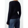Women Fashion Stylish V Neck Standard Sleeve Regular Basic Cotton Knitted Sweater