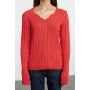 Women Fashion Stylish V Neck Standard Sleeve Regular Basic Cotton Knitted Sweater