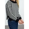 Women Fashion Stylish Crew Neck Standard Sleeve Regular Basic Striped Knitwear Sweater