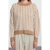 Women Fashion Stylish Crew Neck Standard Sleeve Regular Basic Striped Knitwear Sweater