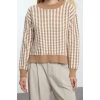 Women Fashion Stylish Crew Neck Standard Sleeve Regular Basic Striped Knitwear Sweater