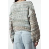 Women Fashion Stylish Crew Neck Standard Sleeve Regular Soft Texture Crop Wide Pattern Knitwear Sweater