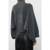 Women Fashion Stylish Stand Collar Standard Sleeve Regular Crop Basic Hair Knitted Sweater