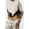 Women Fashion Stylish Crew Neck Standard Sleeve Regular Soft Texture Color Block Knitwear Sweater