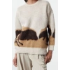Women Fashion Stylish Crew Neck Standard Sleeve Regular Soft Texture Color Block Knitwear Sweater
