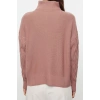 Women Fashion Stylish Polo Neck Standard Sleeve Regular Wide Pattern Hair Knitted Stand Collar Knitwear Sweater