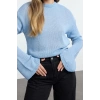 Women Fashion Stylish Crew Neck Standard Sleeve Regular Wide Pattern Knitwear Sweater