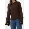 Women Fashion Stylish Crew Neck Standard Sleeve Regular Wide Pattern Knitwear Sweater