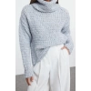 Women Fashion Stylish Turtleneck Standard Sleeve Regular Wide Fit Cowl Neck Knitwear Sweater