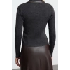 Women Fashion Stylish Polo Neck Standard Sleeve Regular Ribbed Knitwear Sweater