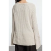 Womens Fashion Stylish Crew Neck Standard Sleeve Regular Wide Cut Peplum Detailed Knitwear Sweater