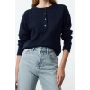 Women Fashion Stylish Crew Neck Standard Sleeve Regular Soft Texture Wide Pattern Basic Knitwear Sweater