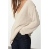 Women Fashion Stylish V Neck Standard Sleeve Regular Wide Pattern Basic Knitwear Sweater