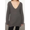 Women Fashion Stylish V Neck Standard Sleeve Regular Wide Pattern Basic Knitwear Sweater