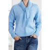 Women Fashion Stylish Crew Neck Standard Sleeve Regular Wide Pattern Soft Openwork Hole Knitwear Sweater