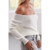 Womens Fashion Stylish Boat Neck Standard Sleeve Regular Wide Pattern Soft Texture Beaded Detailed Knitwear Sweater
