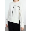 Women Fashion Stylish Crew Neck Standard Sleeve Regular Soft Texture Color Block Knitwear Sweater