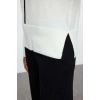 Women Fashion Stylish Crew Neck Standard Sleeve Regular Soft Texture Color Block Knitwear Sweater