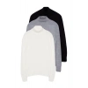 Women Fashion Stylish Turtleneck Standard Sleeve Regular Basic Three Piece Set Knitwear Sweater