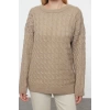 Kadın Moda Şık Bisiklet Yaka Standart Kol Regular Yumuşak Dokulu Basic Triko Kazak