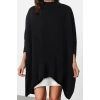 Women Fashion Stylish Crew Neck Standard Sleeve Regular Wide Fit Stand Collar Knitwear Sweater