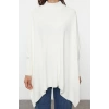 Women Fashion Stylish Crew Neck Standard Sleeve Regular Wide Fit Stand Collar Knitwear Sweater