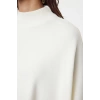 Women Fashion Stylish Crew Neck Standard Sleeve Regular Wide Fit Stand Collar Knitwear Sweater