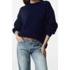 Women Fashion Stylish Crew Neck Standard Sleeve Regular Wide Fit Ribbed Knitwear Sweater