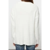 Women Fashion Stylish Crew Neck Standard Sleeve Regular Wide Fit Ribbed Knitwear Sweater