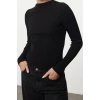 Women Fashion Stylish Stand Collar Standard Sleeve Regular Basic 2 Pack Knitwear Sweater