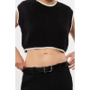 Women Fashion Stylish Crew Neck Regular Sleeve Crop Knit Sweater
