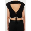 Women Fashion Stylish Crew Neck Regular Sleeve Crop Knit Sweater