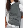 Women Fashion Stylish Crew Neck Standard Sleeve Regular Wide Pattern Knitwear Sweater
